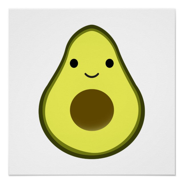 Póster Cute Kawaii Aguacate (Anverso)