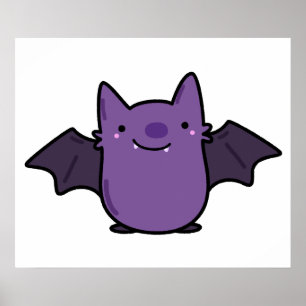 Póster Cute Kawaii Baby Bat