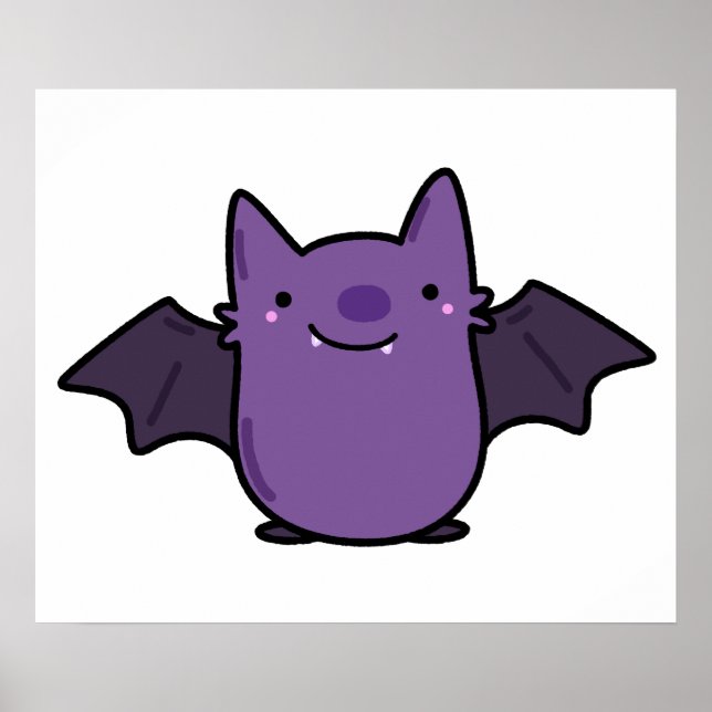 Póster Cute Kawaii Baby Bat (Frente)