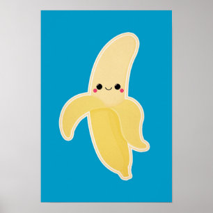 Póster Cute Kawaii Banana
