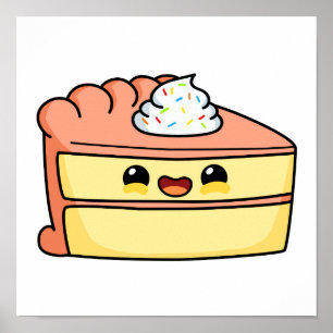 Póster Cute Kawaii Cake