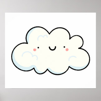 Póster Cute Kawaii Cloud