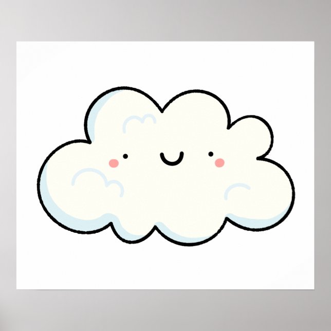 Póster Cute Kawaii Cloud (Frente)