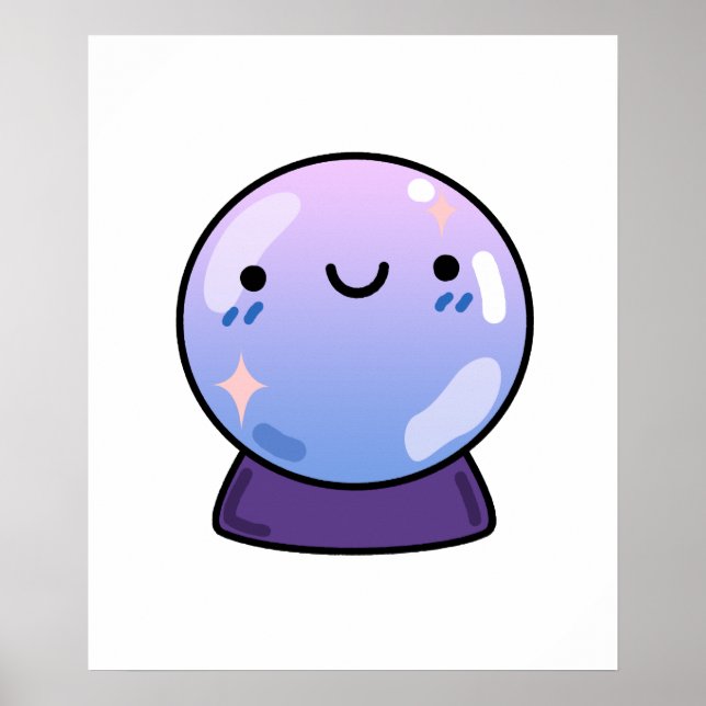 Póster Cute Kawaii Crystal Ball (Frente)