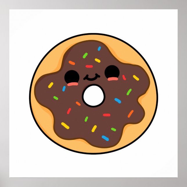 Póster Cute Kawaii Donut (Frente)