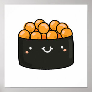 Póster Cute Kawaii Ebiko Sushi