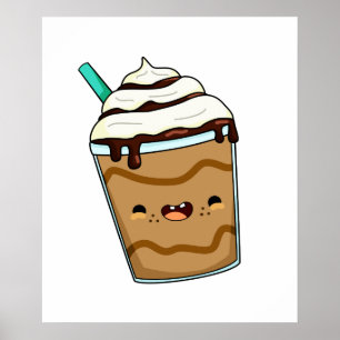 Póster Cute Kawaii Frappuccino