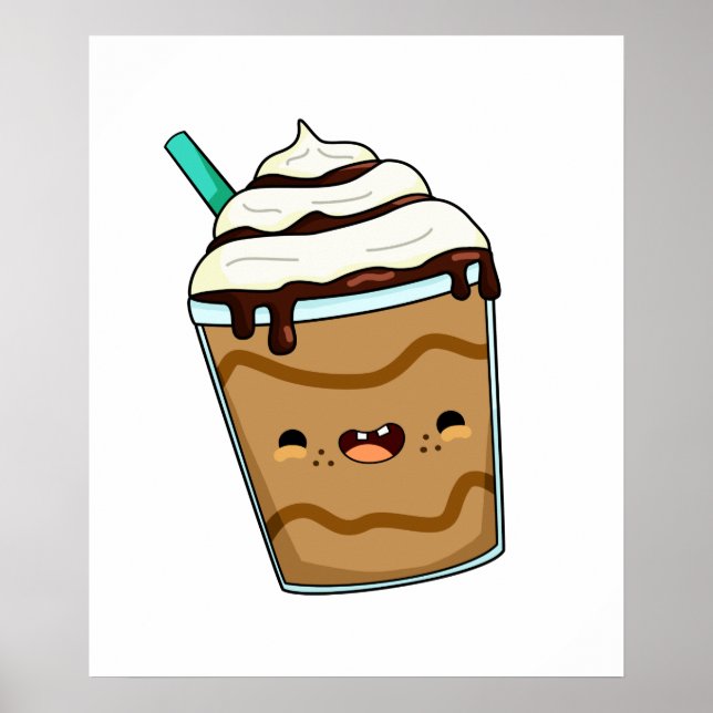 Póster Cute Kawaii Frappuccino (Frente)