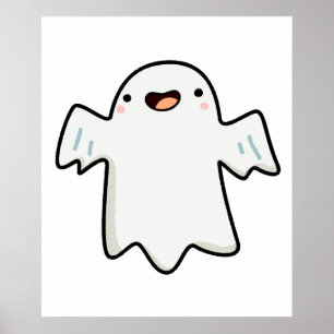 Póster Cute Kawaii Ghost