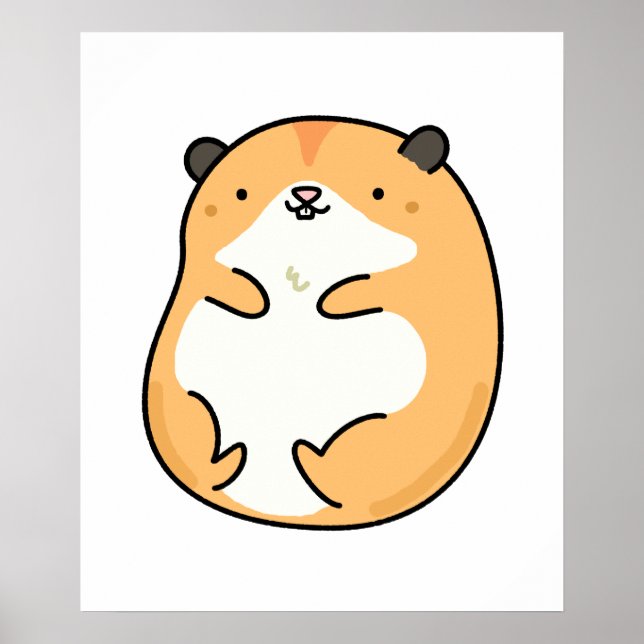 Póster Cute Kawaii Hamster (Frente)