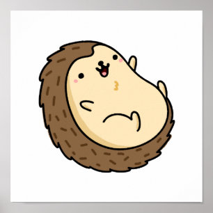 Póster Cute Kawaii Hedgehog