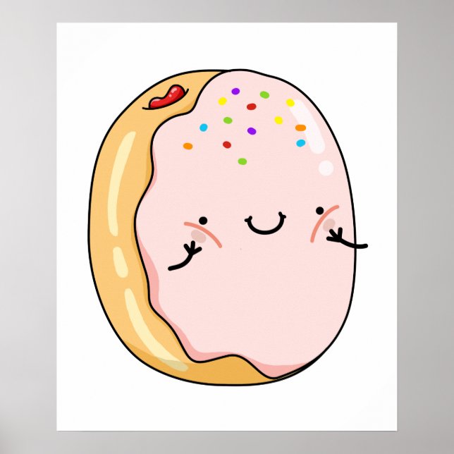 Póster Cute Kawaii Jelly Donut (Frente)