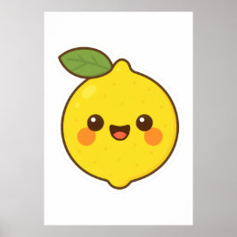 Póster Cute Kawaii Lemon