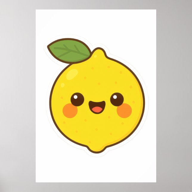 Póster Cute Kawaii Lemon (Frente)