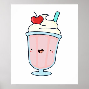 Póster Cute Kawaii Milkshake