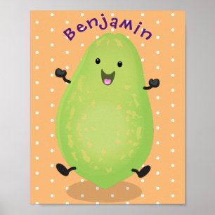 Póster Cute kawaii papaya paw personalizado ilustracion