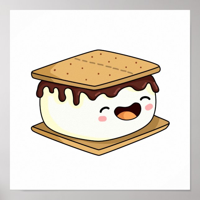Póster Cute Kawaii Smore (Frente)