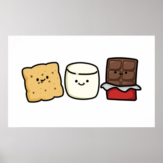 Póster Cute Kawaii Smore Pals (Frente)