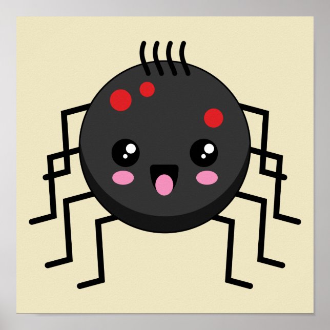Póster Cute Kawaii Spider (Frente)