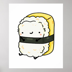 Póster Cute Kawaii Tamago Sushi
