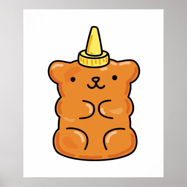 Póster Cute Kawaii Unicorn Gummy Bear (Frente)