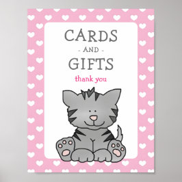 Póster Cute Kitten y Heart Cards and Gifts Baby Shower