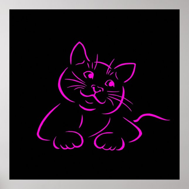 Póster Cute Kitty Cat Illustration (Frente)