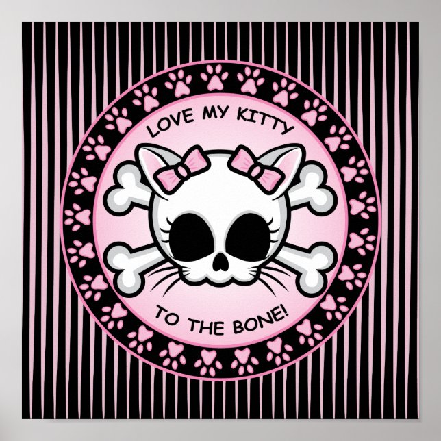 Póster Cute Kitty Skull (Frente)