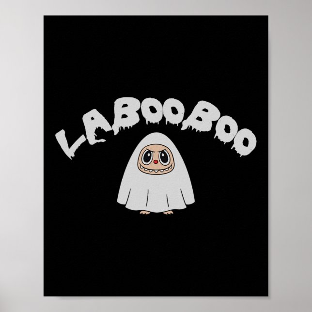 Póster Cute Laboo Boo Ghost Halloween Para Adultos Y Niño (Frente)