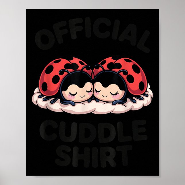 Póster Cute Ladybug Love Cuddle  (Frente)