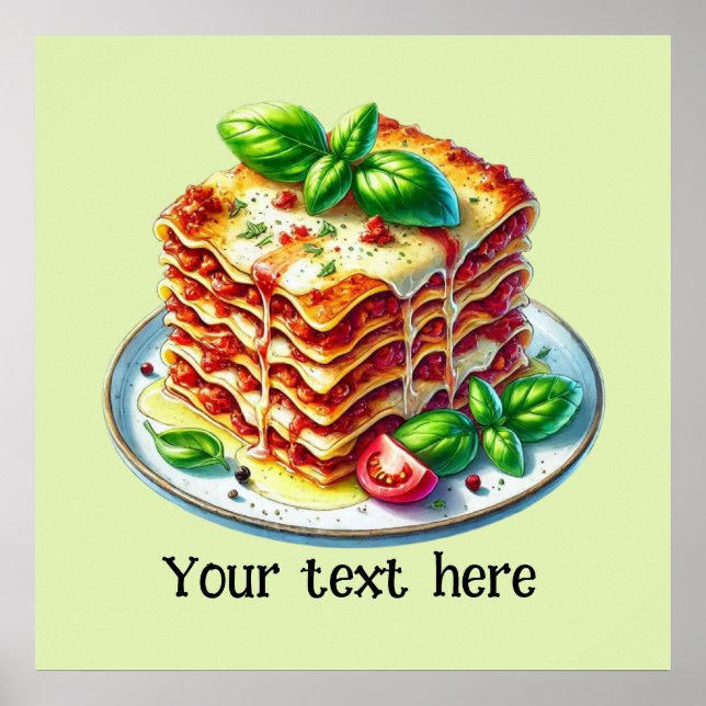 Póster Cute lasagna (Frente)
