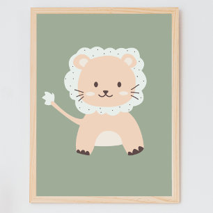 Póster Cute león Safari niños Nursery Wall Art