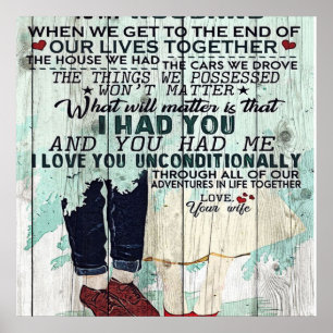 Póster Cute Letter To Husband   Cool Design Gift  