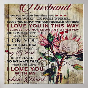 Póster Cute Letter To Husband   Lovely Gift   Father Day