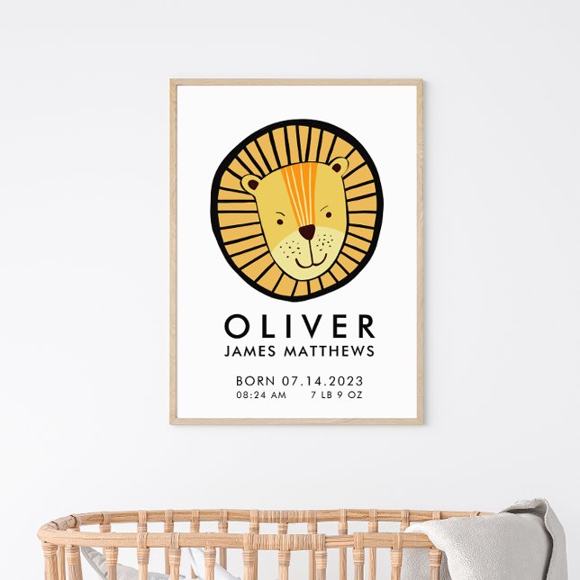 Póster Cute Lion Birth Stats (Subido por el creador)