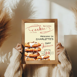 Póster Cute Little Cookie Baby Shower Welcome