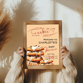 Póster Cute Little Cookie Baby Shower Welcome