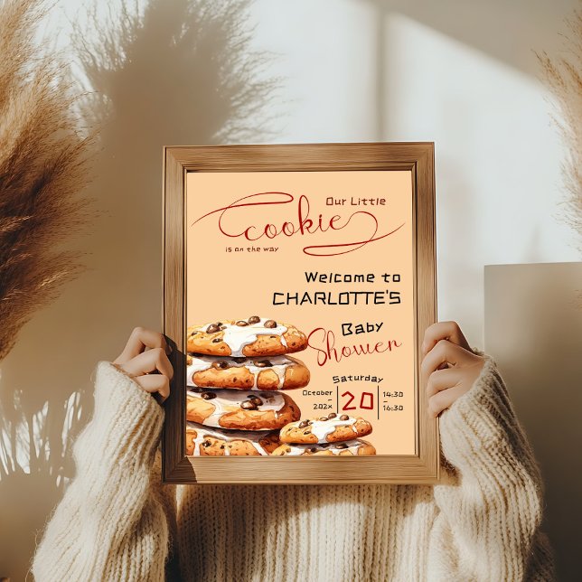 Póster Cute Little Cookie Baby Shower Welcome (Subido por el creador)