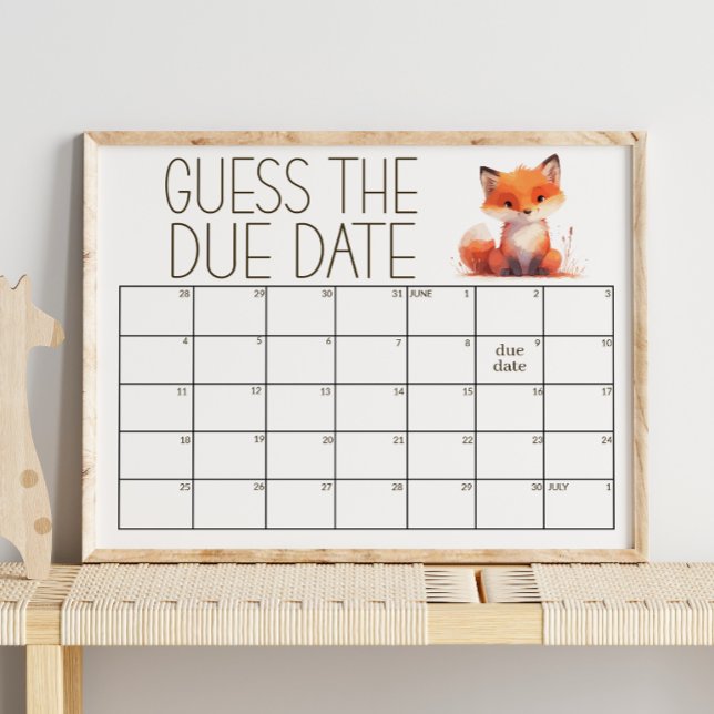 Póster Cute Little Fox Plaid Adivina la Fecha de Nacimien (Subido por el creador)