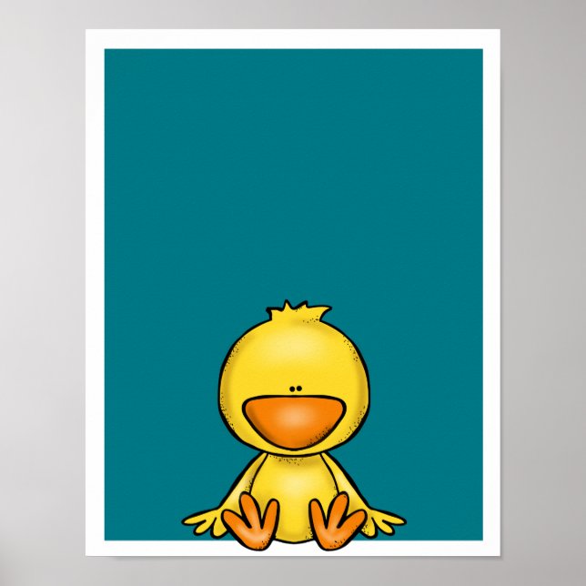 Póster Cute little yellow duck baby nursery (Frente)