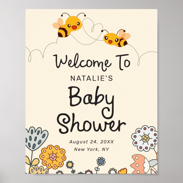 Póster Cute lo que será revelar la bienvenida a Baby Show (Frente)
