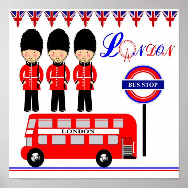 Póster Cute LondonThemed Kids Picture (Frente)
