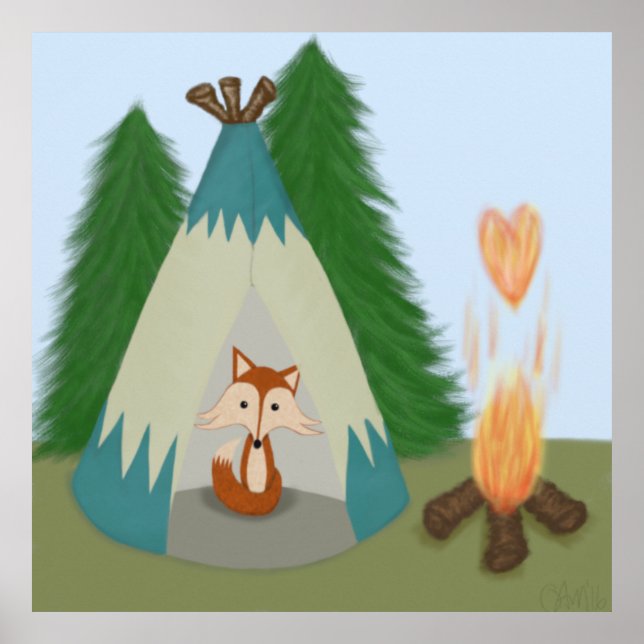 Póster Cute Lone Fox (Frente)