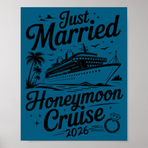 Póster Cute luna de miel crucero 2026 recién casados
