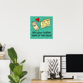 Póster Cute Mac ama a los niños Personalizados de queso P