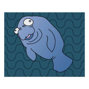 Póster Cute Manatee Hugger Personalizado Animal