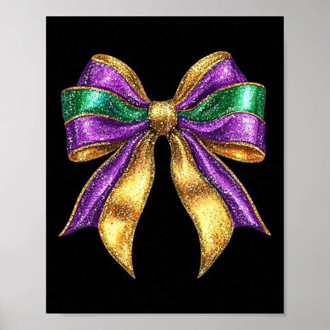 Póster Cute Mardi Gras Fat Coquette Bow Martes Chica (Frente)