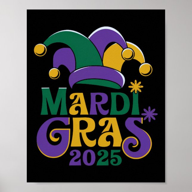 Póster Cute Mardi Gras Mask Fun 2025 (Frente)