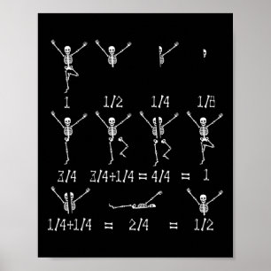 Póster Cute Math Teacher Equation Skeleton Math Students