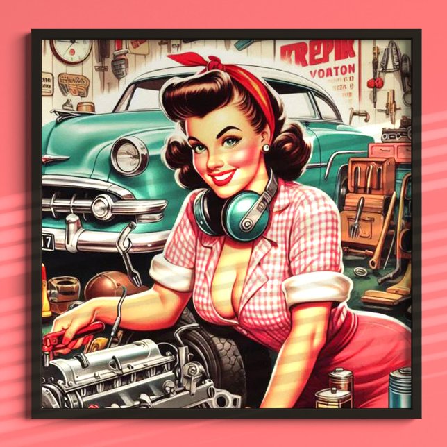 Póster Cute Mechanic Pin-up (Subido por el creador)